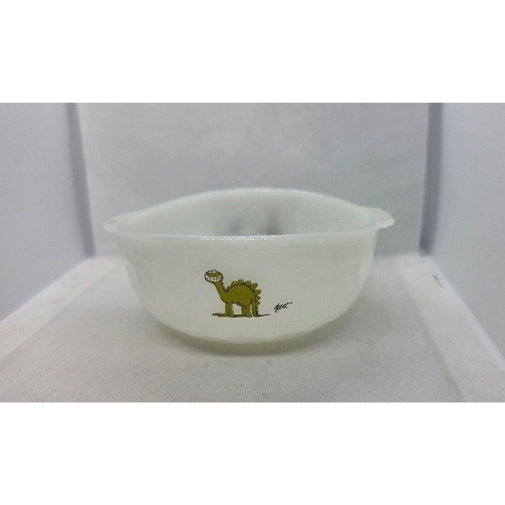 Vintage Fire King Johnny Hart BC Comic Milk Glass Bowl